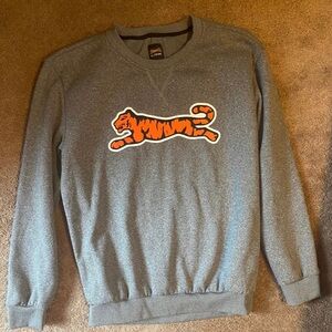 Le Tigre Gray Crewneck Sweater with Orange Tiger